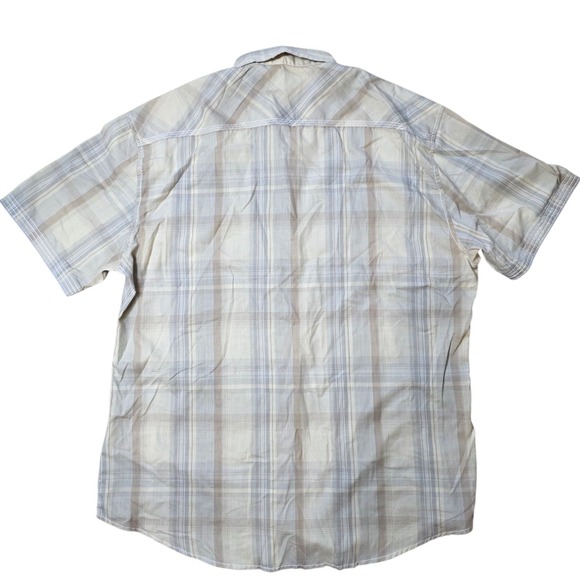 BKE Buckle Mens 2XL Athletic Fit Button Up Shirt Plaid Short Sleeve Pearl Snap - Picture 2 of 7
